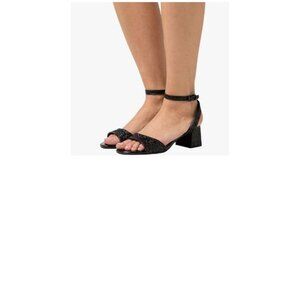 FSJ Women bling Strappy chunky Heel Sandals Open Toe Ankle Starp Party Wedding